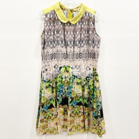 Amelia New York Aztec Print Pleated Dress Lace 14 - Picture 1 of 8